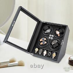 8+5 LED Light Automatic Watch Winder Box Watch Display Storage Case Winder Box