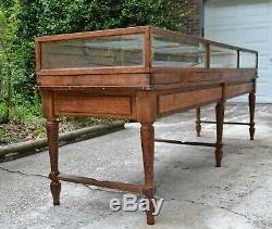 8 Antique American Country Store DISPLAY CABINET Show Case OAK VITRINE Glass