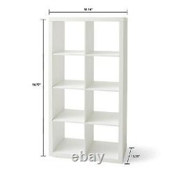 8 Cube Bookshelf Rack Bookcase Shelving Stand Storage Display Book Shelves White