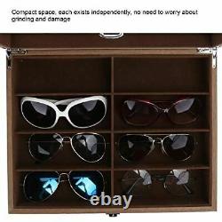 8 Grids Wooden Travel Jewelry Organizer Storage Box for Glasses and Display Case