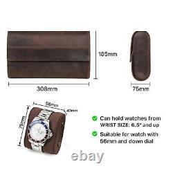 8 Slots Leather Watch Roll Display Box Wrist Watches Storage Pouch Travel Case