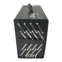 80 Pairs Foldable Eyeglasses Storage Cabinet Display Case with Lock PU Leather