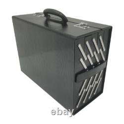 80 Pairs Foldable Eyeglasses Storage Cabinet Display Case with Lock PU Leather