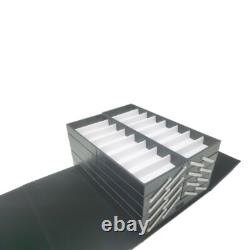 80 Pairs Foldable Eyeglasses Storage Cabinet Display Case with Lock PU Leather