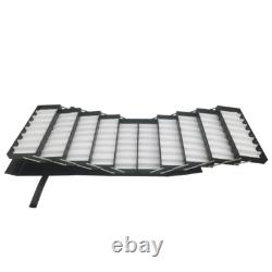 80 Pairs Foldable Eyeglasses Storage Cabinet Display Case with Lock PU Leather