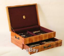 #806 Hand Crafted Fountain Pen Storage Custom Built Solid Mahogany Display Chest