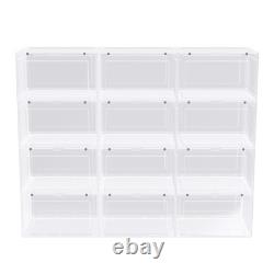 9/12Pack Clear Shoe Storage Box Plastic Sneaker Display Case Organizer Container