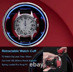 9+6 Automatic Watch Winder Fingerprint Watch Box Storage Display Case LED/RGB US