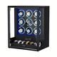 9+6 Automatic Watch Winders Fingerprint Watch Storage Display Case LED/RGB Balck