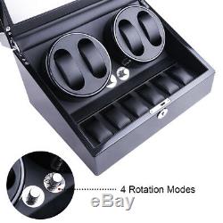 A Deluxe Wood Watch Winder Storage Display Case Organizer Box Automatic Rotation
