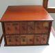 A. N. Russell Practical Glove Holder 12 Wooden Drawers Store Case Ilion NY