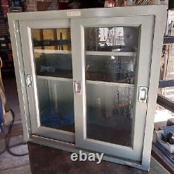 A. S. Aloe Company Vintage Medical Display Storage Cabinet Case With Sliding Door