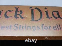 ANTIQUE ADVERTISING DISPLAY CASE Store Countertop Black Diamond Music Strings