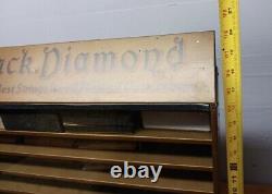 ANTIQUE ADVERTISING DISPLAY CASE Store Countertop Black Diamond Music Strings