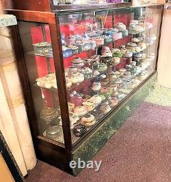 ANTIQUE GENERAL STORE DISPLAY CASE BACK-LOADING MARBLE KICKPLATE McLEAN #18