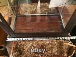 ANTIQUE OAK & GLASS STORE COUNTER TOP DISPLAY CASE FULL VIEW WithREAR OPENING DOOR