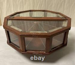 ANTIQUE SELF SELLING STORE COUNTER ROTATING CANDY DISPLAY CASE dated 1918