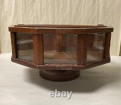 ANTIQUE SELF SELLING STORE COUNTER ROTATING CANDY DISPLAY CASE dated 1918