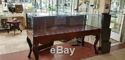AWESOME Antique Display Case Mahogany with Storage Drawers, Lock & Lights 6