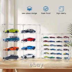 Acrylic Display Case 1/24 Diecast Model Cars 4 Levels 8 Slots Wall Mount Desktop
