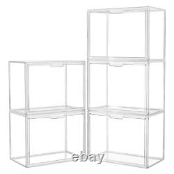 Acrylic Display Case Clear Stackable Storage Bins with Magnetic Lid 5 Pack Acrylic Display Case Clear Stackable Storage Bins with Magnetic Lid 5 Pack