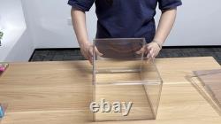 Acrylic Display Case Clear Stackable Storage Bins with Magnetic Lid 5 Pack