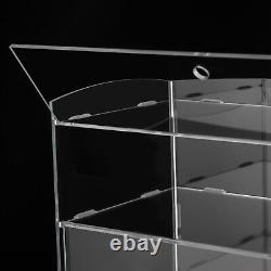 Acrylic Display Case Countertop Bakery Pastry Storage Holder 4 Layers Showcase