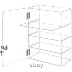 Acrylic Display Case with Lock Secure Storage for Figures, Collectibles & Jewe