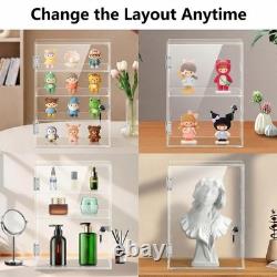 Acrylic Display Case with Lock Secure Storage for Figures, Collectibles & Jewe