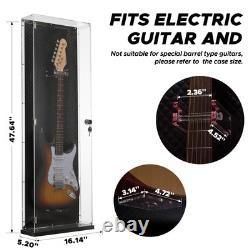 Acrylic Electric Guitar Display Case, Wall Mounted, Lockable UV-Protected Sto