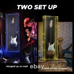 Acrylic Electric Guitar Display Case, Wall Mounted, Lockable UV-Protected Sto