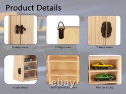 Acrylic Model Car Display Case Wall Mount 1/64 Cars Box Solid Wood Display Store