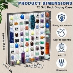 Acrylic Rock Display Case Adjustable 72 Grids Mirrored Crystal Display Cabinet