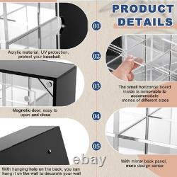 Acrylic Rock Display Case Adjustable 72 Grids Mirrored Crystal Display Cabinet