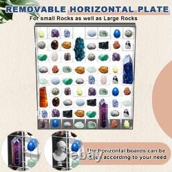Acrylic Rock Display Case Adjustable 72 Grids Mirrored Crystal Display Cabinet