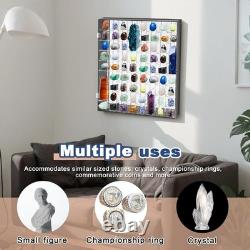 Acrylic Rock Display Case Adjustable 72 Grids Mirrored Crystal Display Cabinet