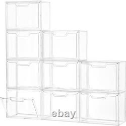 Acrylic Stackable Storage Bins With Lids Clear Display Case Collectibles Handbags