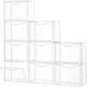 Acrylic Stackable Storage Bins With Lids Clear Display Case Collectibles Handbags