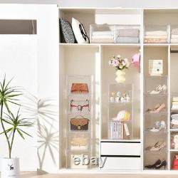 Acrylic Stackable Storage Bins With Lids Clear Display Case Collectibles Handbags