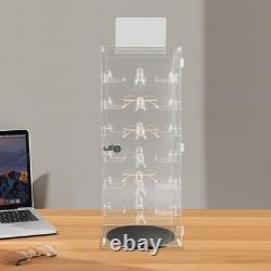 Acrylic Sunglasses Organizer Rotating Lockable Sunglass Display Case Clear
