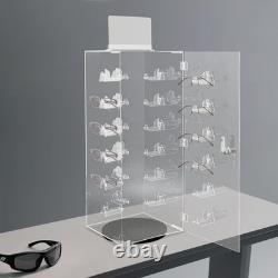Acrylic Sunglasses Organizer Rotating Lockable Sunglass Display Case Clear
