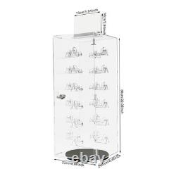 Acrylic Sunglasses Organizer Rotating Lockable Sunglass Display Case Clear