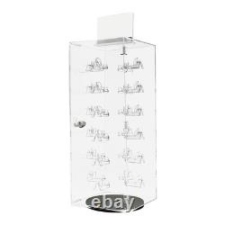 Acrylic Sunglasses Organizer Rotating Lockable Sunglass Display Case Clear