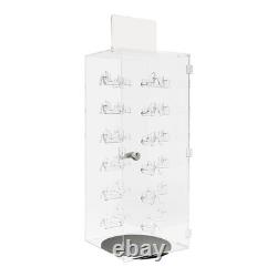 Acrylic Sunglasses Organizer Rotating Lockable Sunglass Display Case Clear