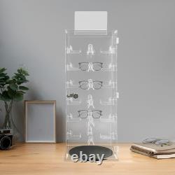 Acrylic Sunglasses Organizer Rotating Lockable Sunglass Display Case Clear