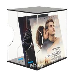 Acrylic Vinyl Record Storage Display Case, Albums Holder Stand, Black with Cl