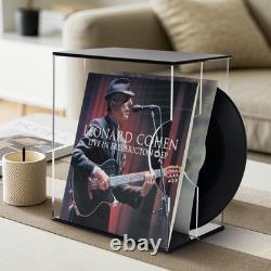 Acrylic Vinyl Record Storage Display Case, Albums Holder Stand, Black with Cl