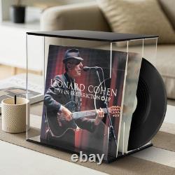 Acrylic Vinyl Record Storage Display Case, Albums Holder Stand, Black with Cl