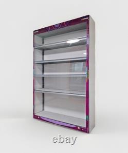 Action Figure Display Cabinet Custom Statue 5 Tier Acrylic Magnetic Purple White