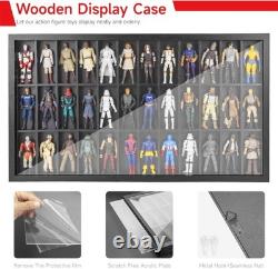 Action Figure Display Case 3.75 Figurine Toy Shelf Showcase Wood 36 Pcs Holder